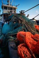 catching seafood in the ocean on boats photo