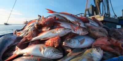 atrapando Mariscos en el Oceano en barcos foto