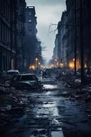 destroyed city buildings from earthquake photo