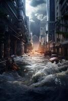 flood in the city photo