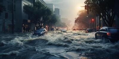 inundar en el ciudad foto