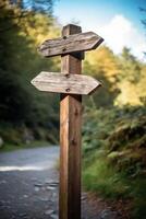 empty wooden direction signs photo