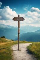 empty wooden direction signs photo