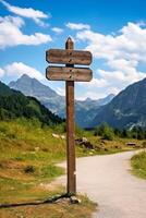 empty wooden direction signs photo