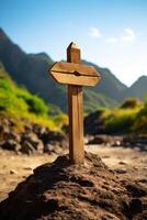 empty wooden direction signs photo