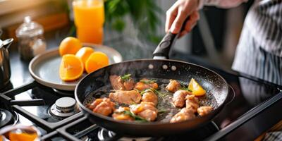 woman cooking in the kitchen photo