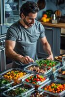 man cooking in the kitchen photo