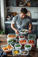 man cooking in the kitchen photo