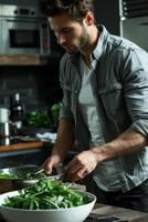 man cooking in the kitchen photo