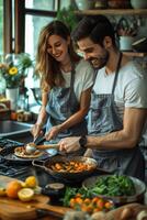 man cooking in the kitchen photo