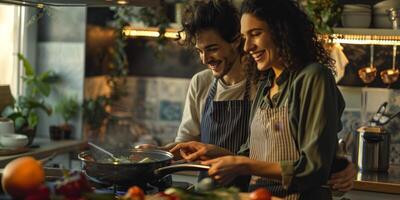 man cooking in the kitchen photo