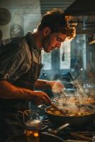 man cooking in the kitchen photo