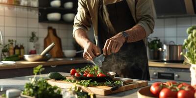 man cooking in the kitchen photo