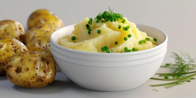 boiled potatoes with herbs photo