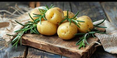hervido patatas con hierbas foto