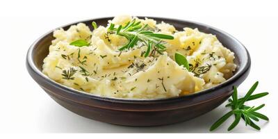 boiled potatoes with herbs photo