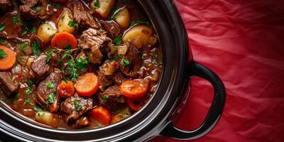 meat with potatoes and herbs photo