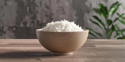 boiled rice with herbs photo