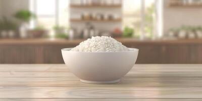 boiled rice with herbs photo