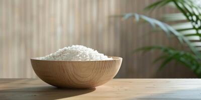 boiled rice with herbs photo