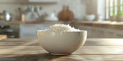 boiled rice with herbs photo