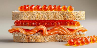 delicious sandwiches with caviar photo