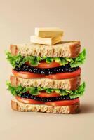 delicious sandwiches with caviar photo