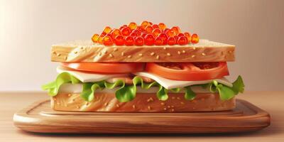 delicious sandwiches with caviar photo