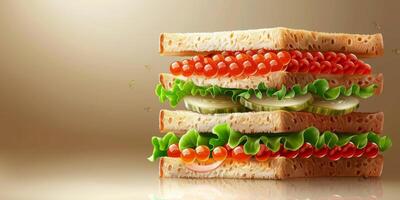 delicious sandwiches with caviar photo