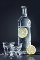 Cool vodka with snack photo