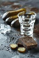 Cool vodka with snack photo