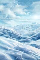 winter landscape snowdrifts photo