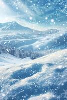 winter landscape snowdrifts photo