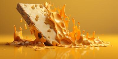 delicious melting cheese with holes photo