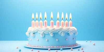 pastel de cumpleaños con velas foto
