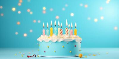 birthday cake with candles photo