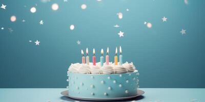 birthday cake with candles photo