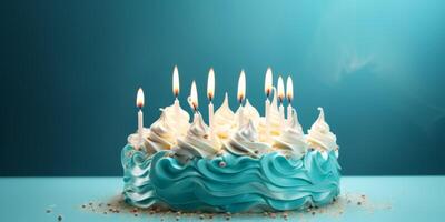 birthday cake with candles photo