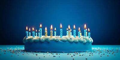 birthday cake with candles photo