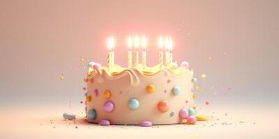 birthday cake with candles photo