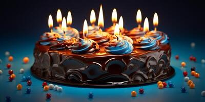 birthday cake with candles photo