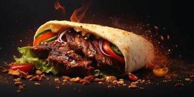 delicious shawarma kebab photo