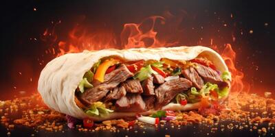 delicious shawarma kebab photo