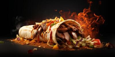 delicious shawarma kebab photo