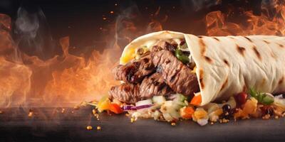 delicious shawarma kebab photo