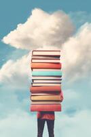 children holding books in their hands back to school photo