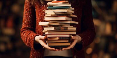 children holding books in their hands back to school photo