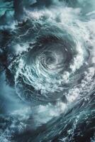 cyclone view from Earth orbit photo