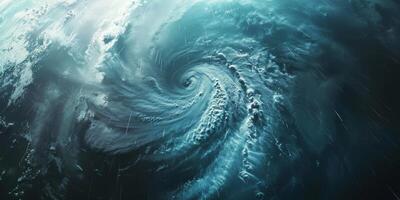 cyclone view from Earth orbit photo