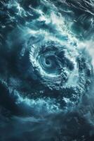 cyclone view from Earth orbit photo